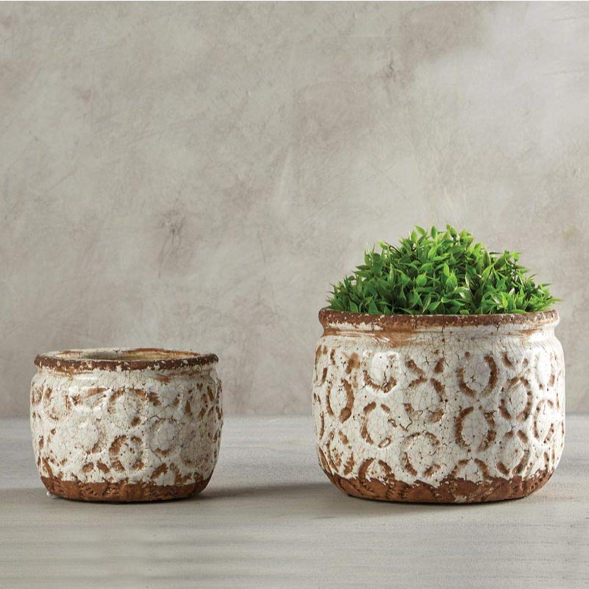 47th & Main Vintage Planter/Pot, Small, Cream