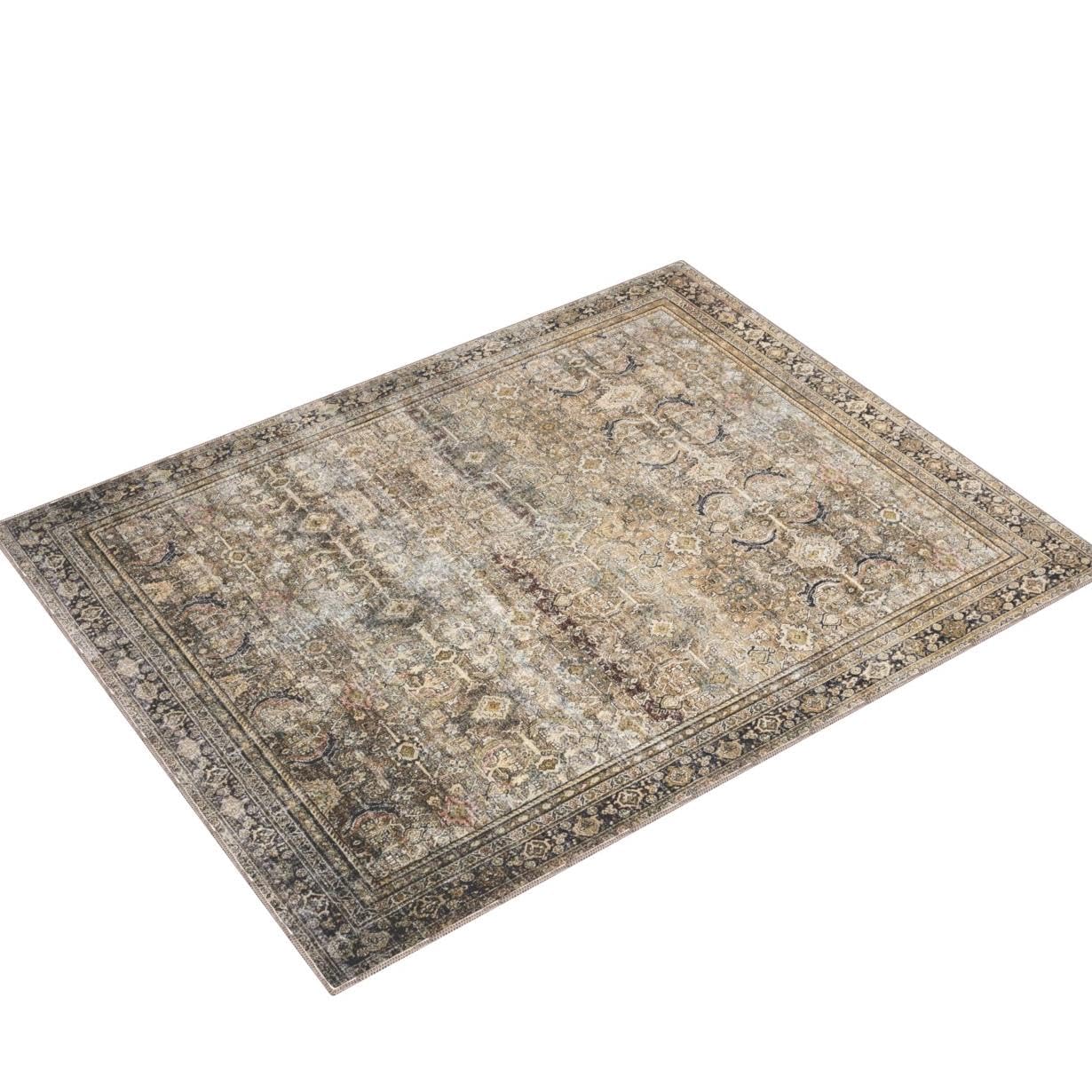 Loloi Layla 9'-0" x 12'-0" Area Rug in Olive/Charcoal - Thick Area Rug, Soft Area Rug with, Vintage Inspired Distressed Design, Low Pile, Non-Shedding, Easy Clean, Durable Living Room Rug