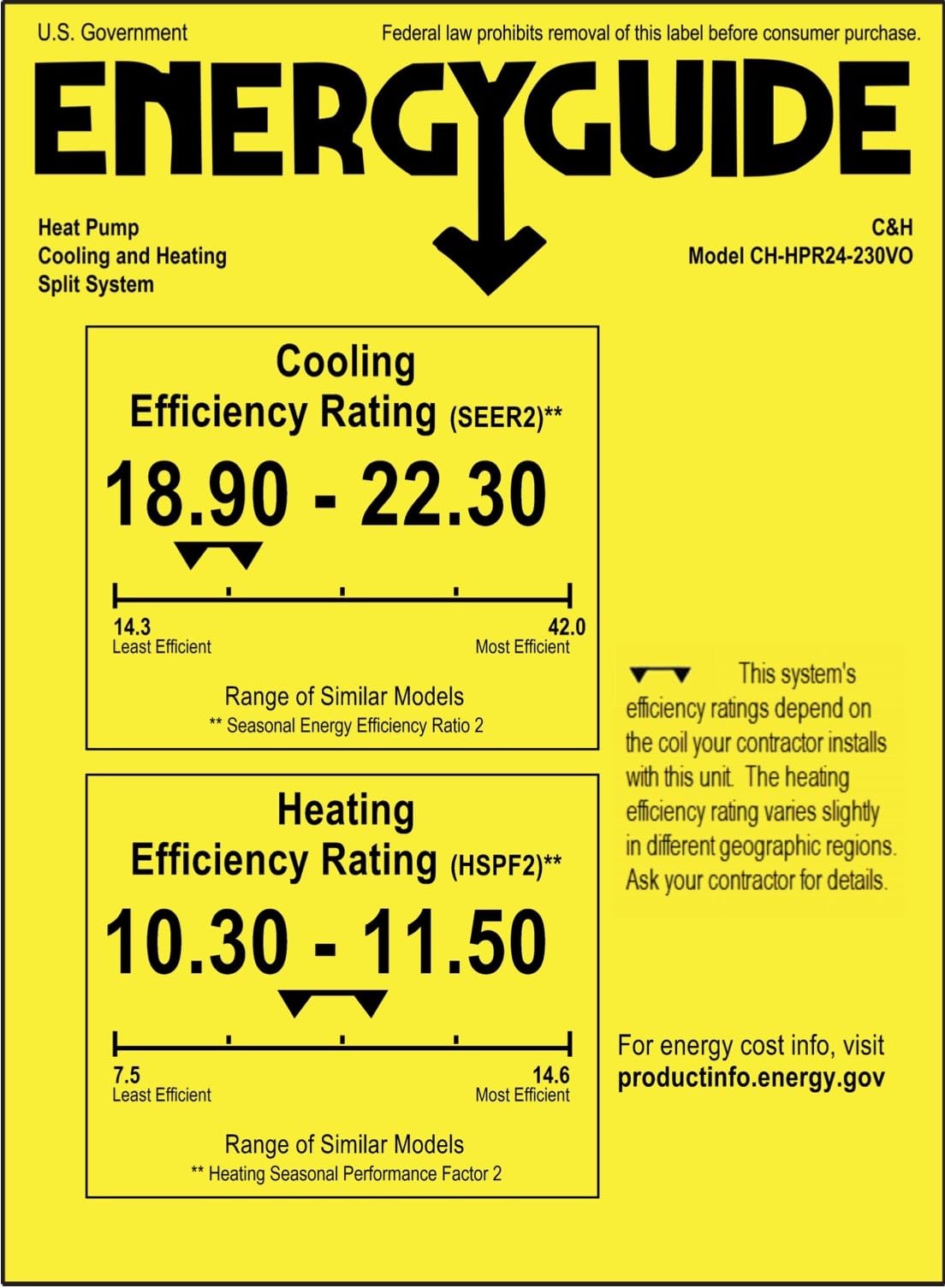 Cooper & Hunter Hyper Heat 24,000 BTU, 21 SEER, 12 HSPF, Ductless Mini-Split Air Conditioners -22F Heat Pump with 16FT Installation Kit