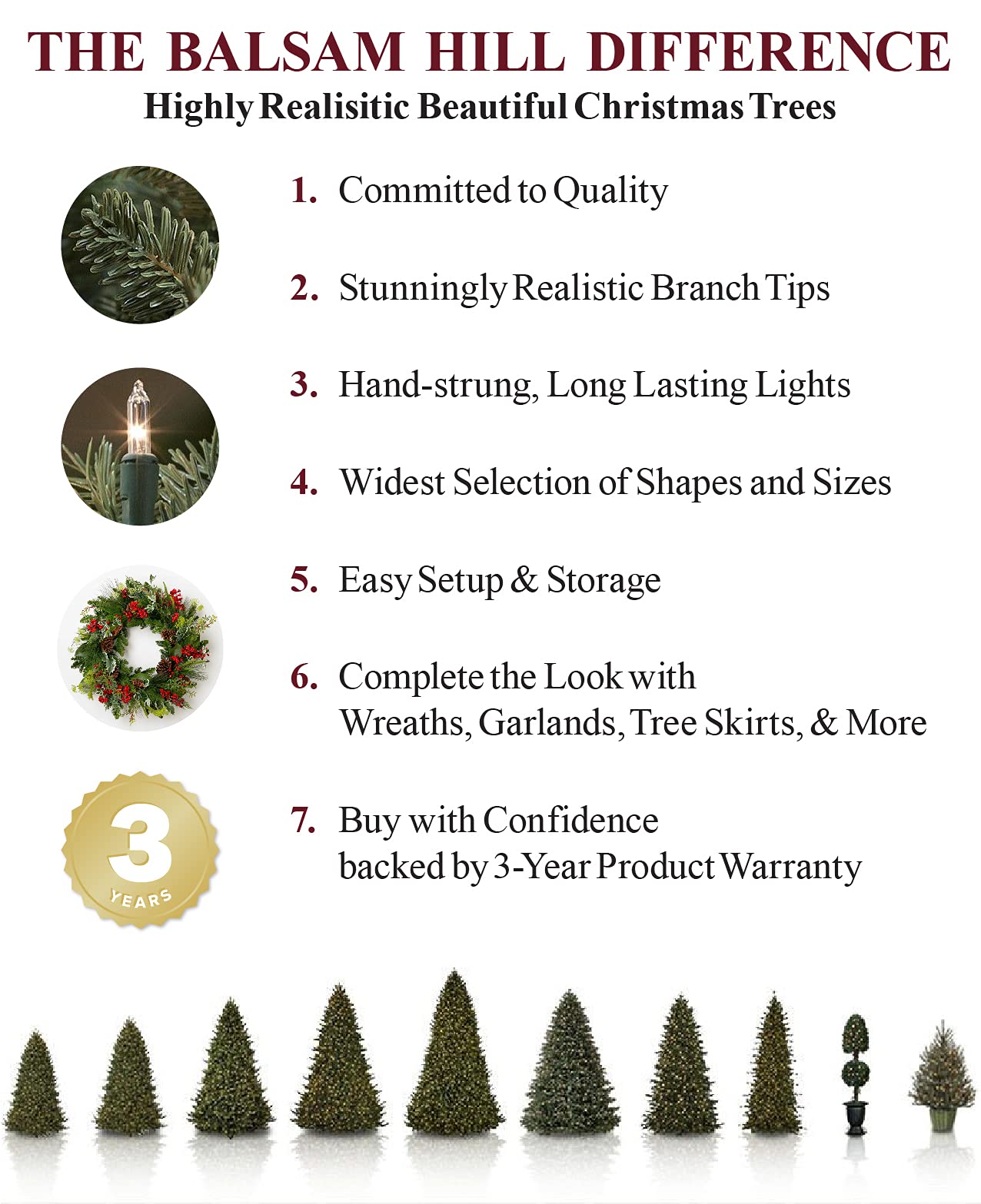 Balsam Hill 7ft Pre-Lit Norwegian Grand Fir Artificial Christmas Tree with LED Candlelight Clear Lights