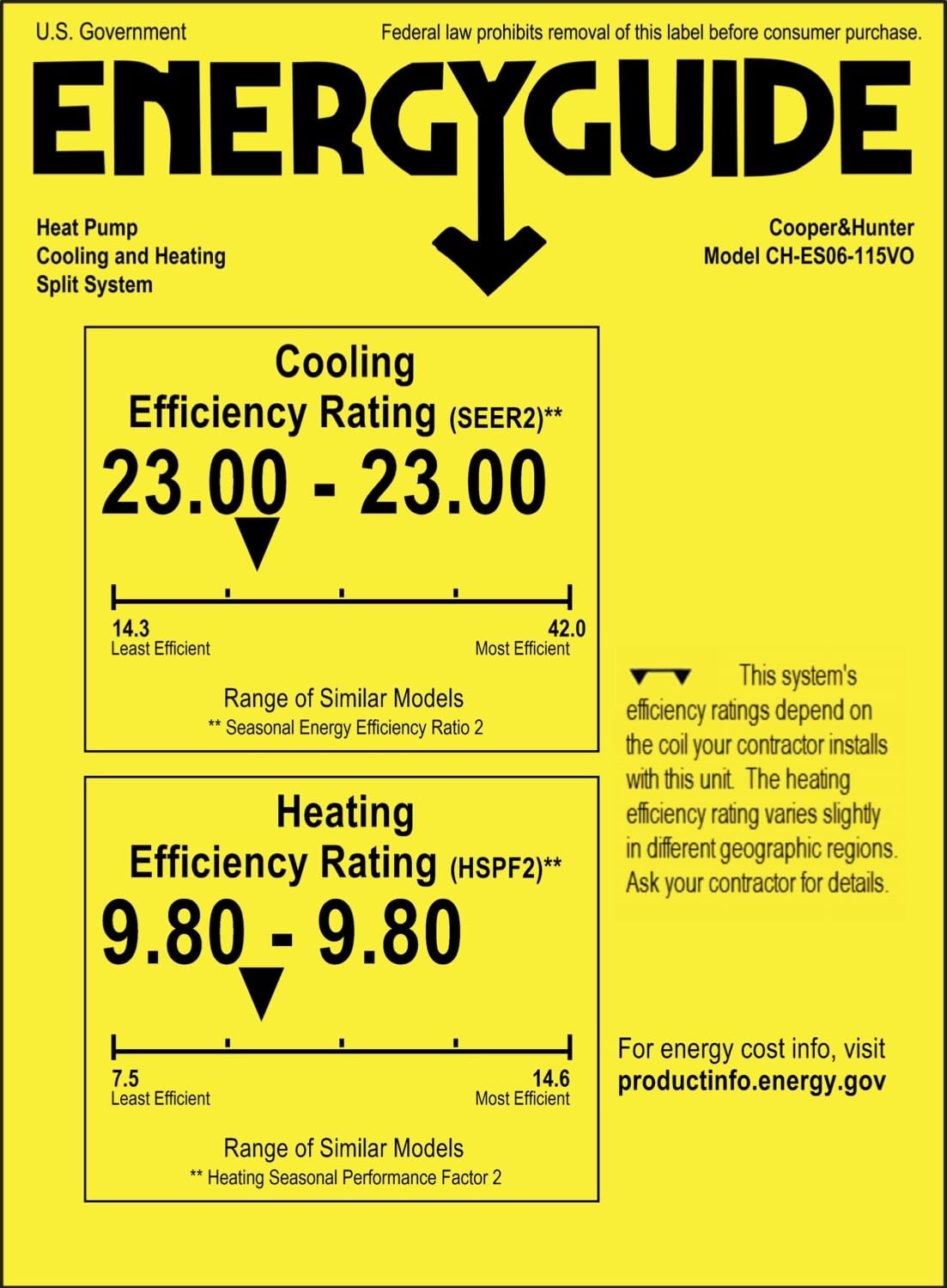 Cooper & Hunter Olivia Series, 6,000 BTU, 115V, 23 SEER2, Single Zone Mini Split AC/Heating Ductless Inverter System, Including Installation kit