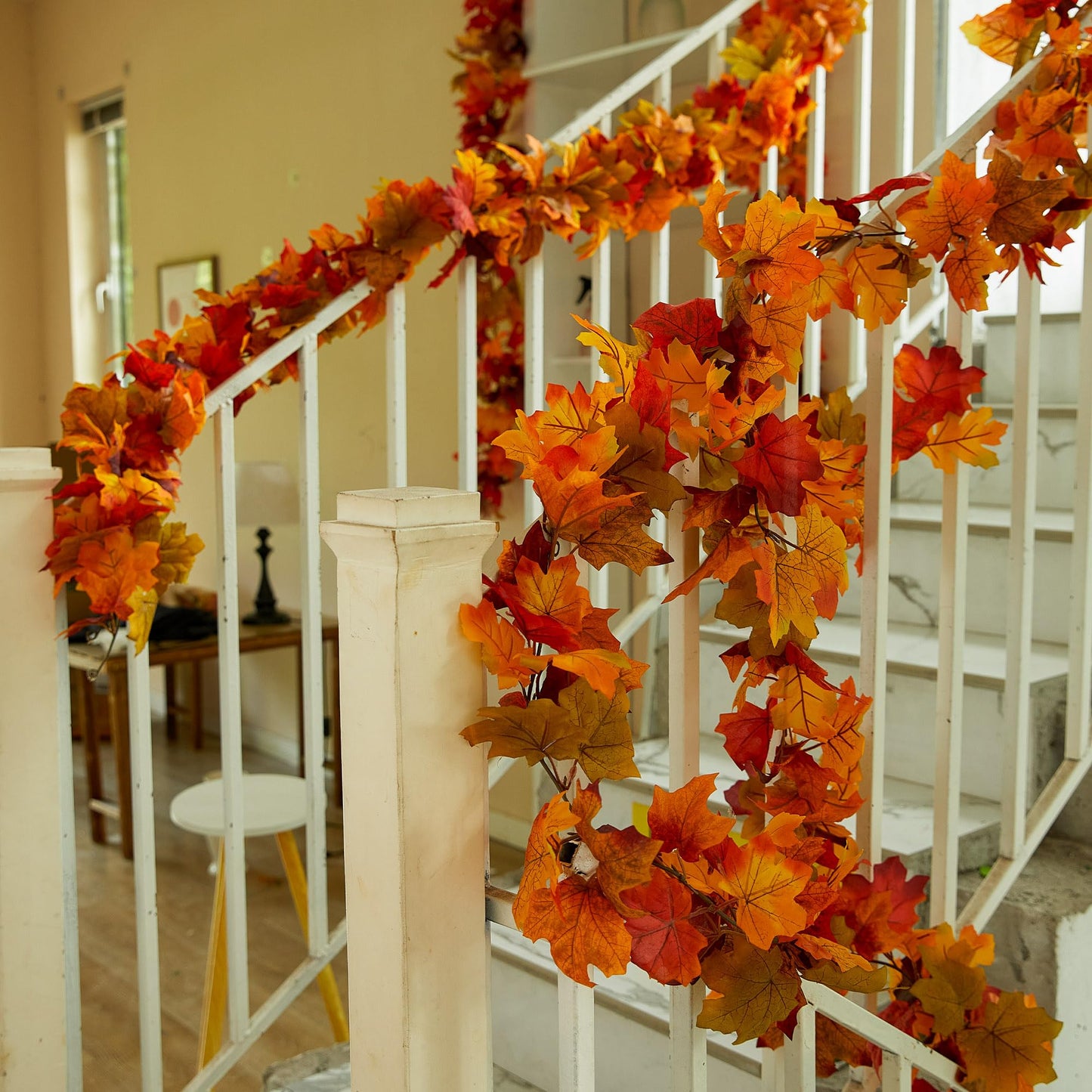 Anna's Whimsy 3 Pcs 21FT【Upgrade Length】 Thanks Garlands, Artificial Maple Garland, Hanging Vine Garland Artificial Autumn Vines for Home Wedding Fireplace Party Thanksgiving Decor