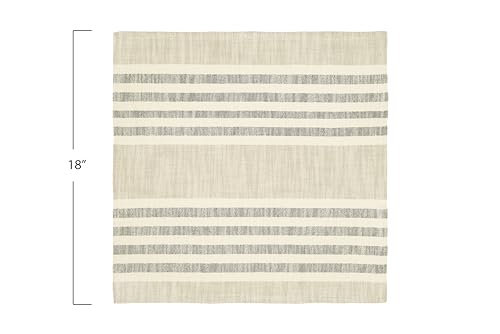 Creative Co-Op Taupe, Black & Cream Striped Cotton Woven Napkins (Set of 4 Pieces)