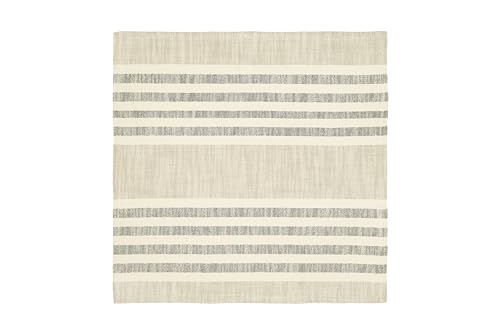 Creative Co-Op Taupe, Black & Cream Striped Cotton Woven Napkins (Set of 4 Pieces)