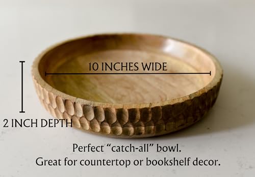 Louise Layne Rustic Wooden Bowl For Decor - Handcrafted Timeless Modern Decor - Elevate Your Space With A Unique Decorative Bowl Centerpiece, 10" Bowl