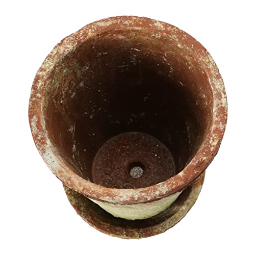 Creative Co-Op Cement Saucer, Distressed Terra-Cotta Finish, Set of 2 (Holds 5" Planter Pot, Brown, 2 Count