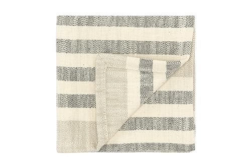 Creative Co-Op Taupe, Black & Cream Striped Cotton Woven Napkins (Set of 4 Pieces)